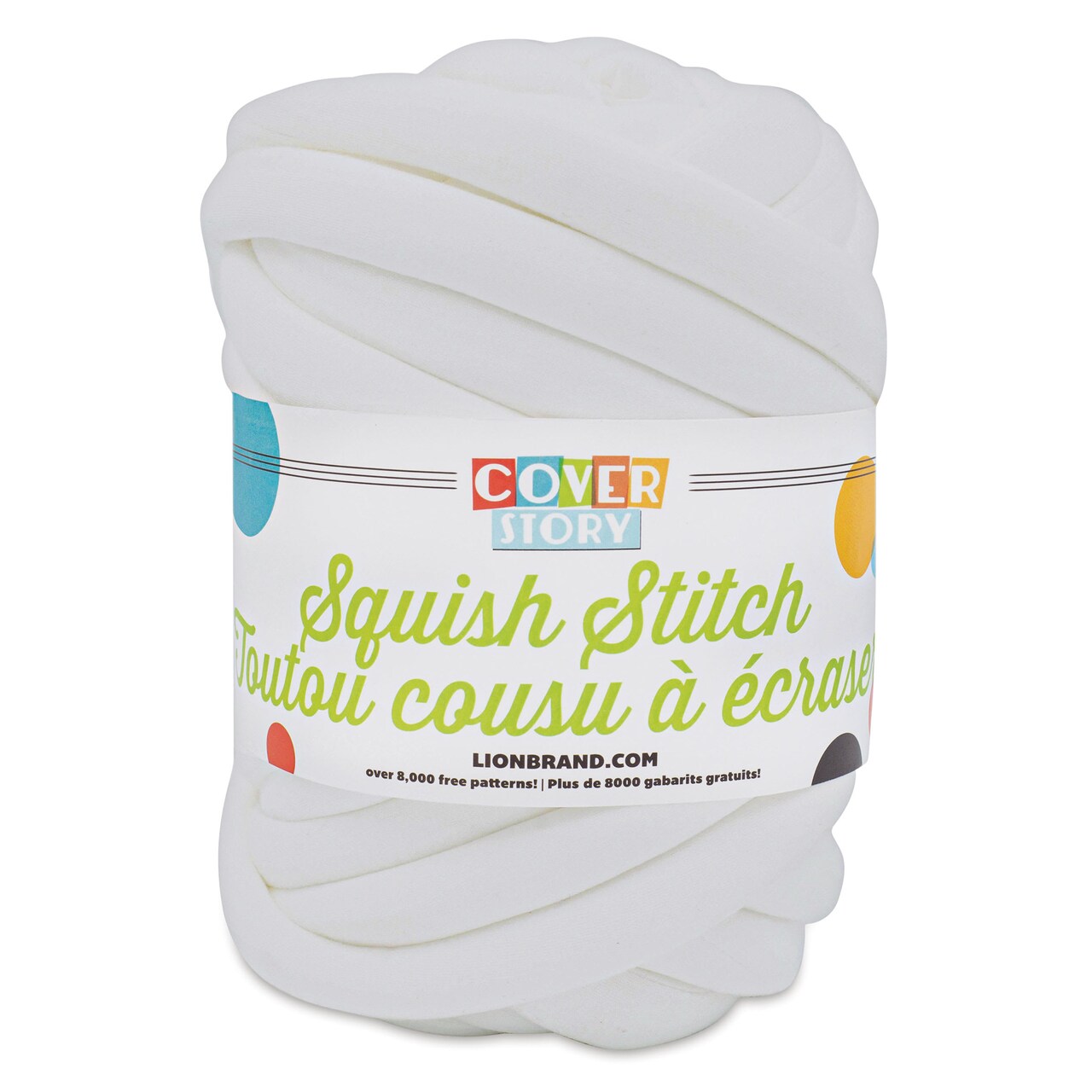 Lion Brand Cover Story Squish Stitch Yarn - Cloud White, 26 yards